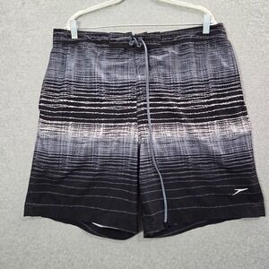 Speedo Men Swimwear XL Gray Swim‎ Trunks Logo Flex Surf Beach